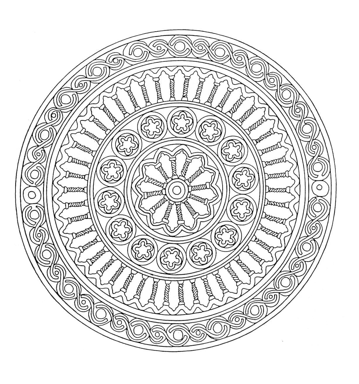 En mandala kunst fargelegging