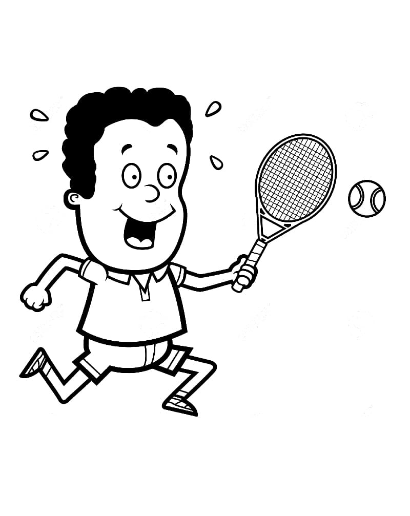 En mann spiller tennis fargelegging