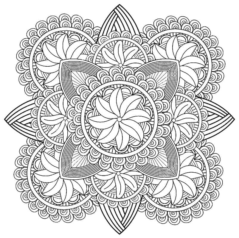 En veldig vanskelig mandala fargelegging