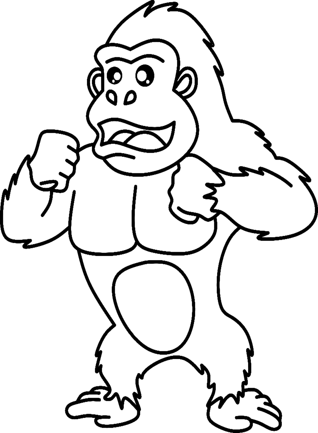 Enkel gorilla sterk fargelegging