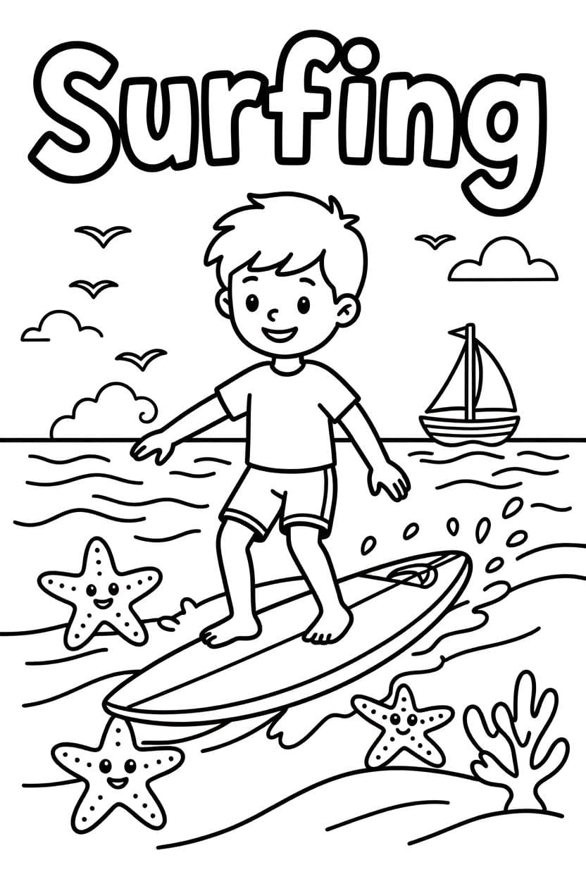 Enkel surfing fargelegging