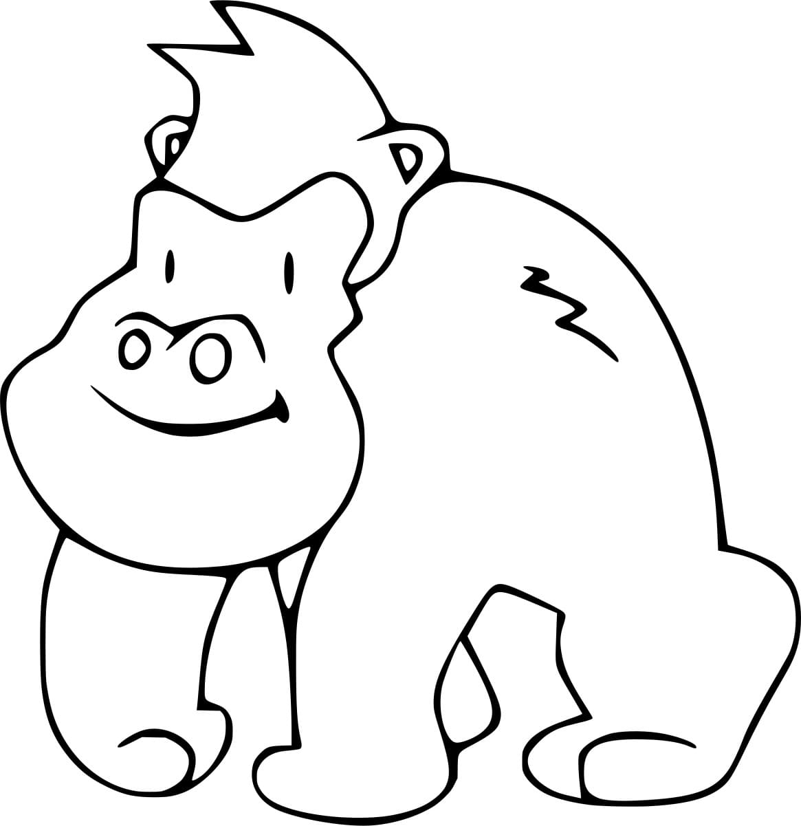 Enkel tegneseriegorilla fargelegging