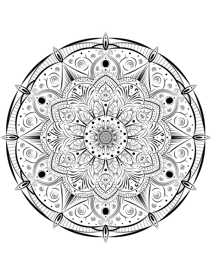 Fantastisk mandala gratis fargelegging