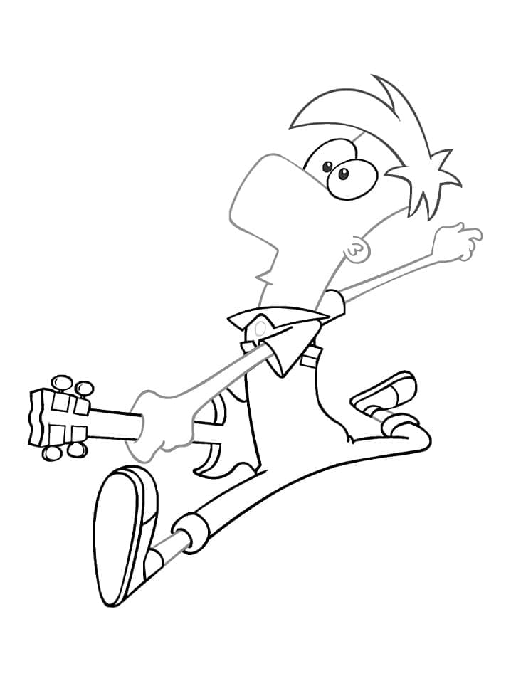 Ferb spiller gitar fargelegging