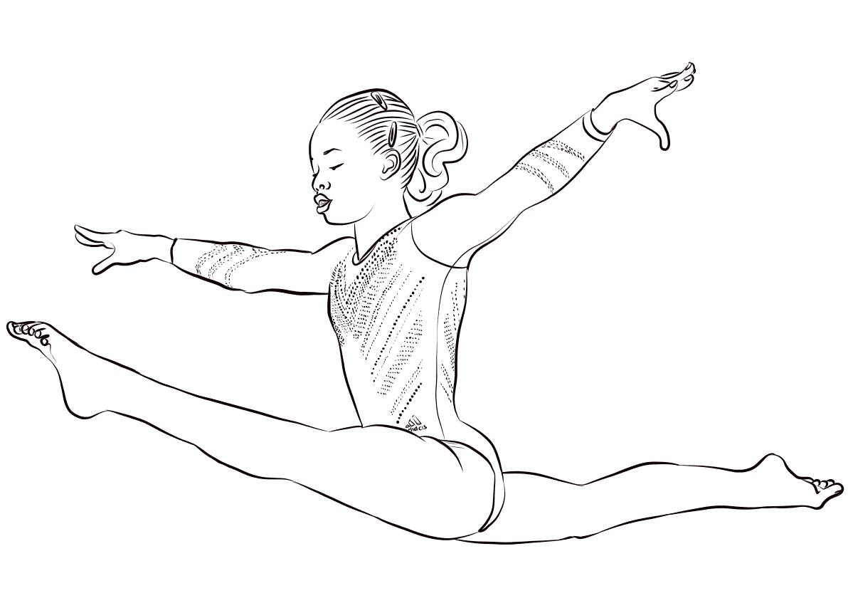 Gabby Douglas fra gymnastikk fargelegging