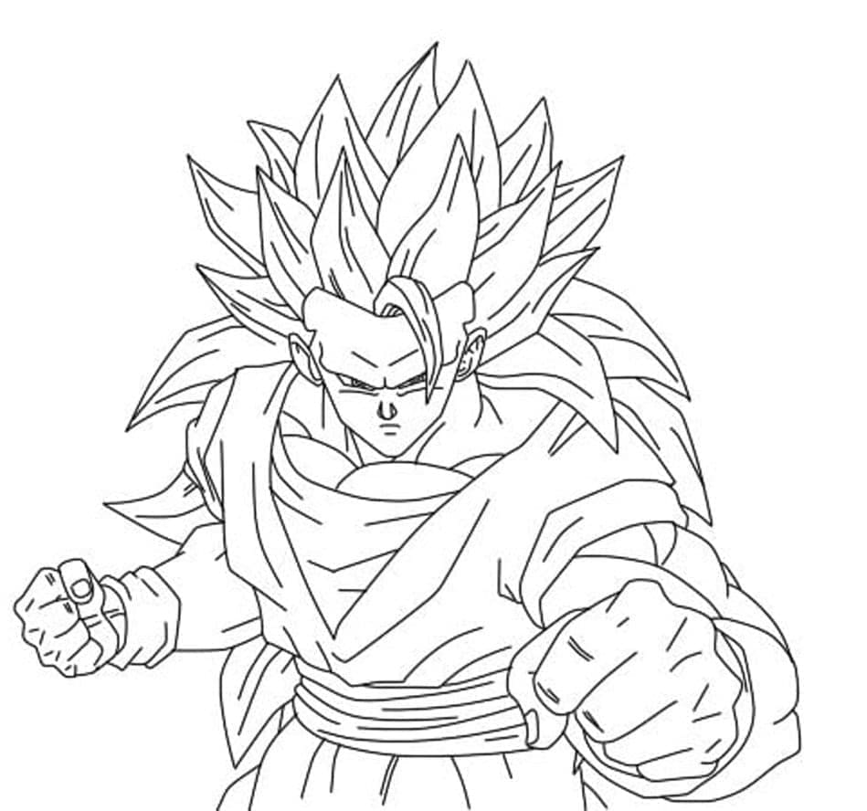Goku fra animeen Dragon Ball Z fargelegging