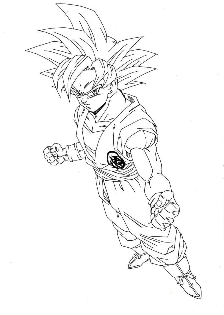 Goku fra Dragon Ball fargelegging