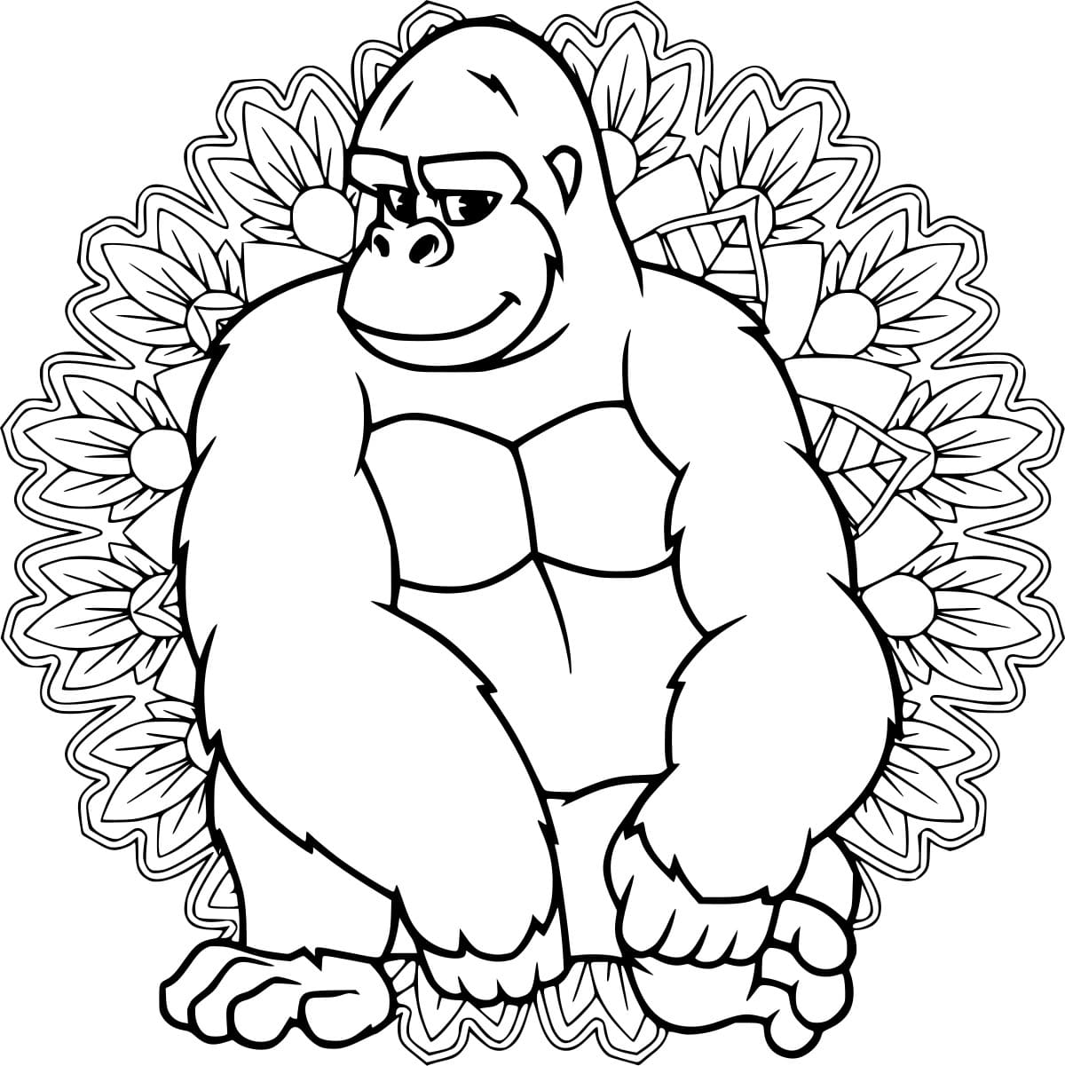 Gorilla Zentangle fargelegging