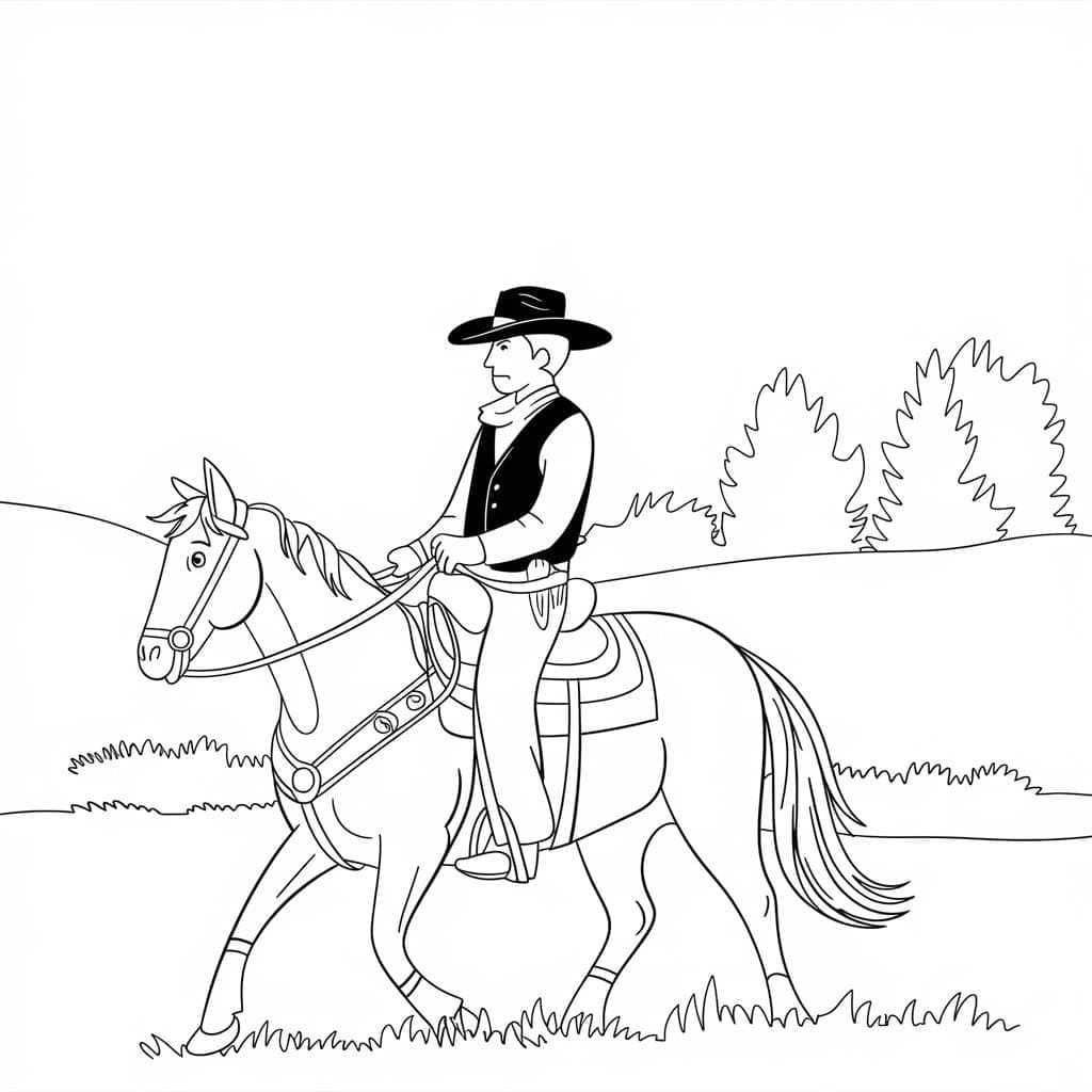 Gratis utskrivbar cowboy fargelegging