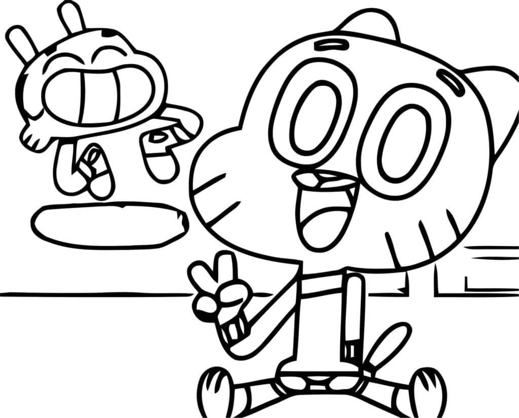 Gratis utskrivbar Gumball fargelegging