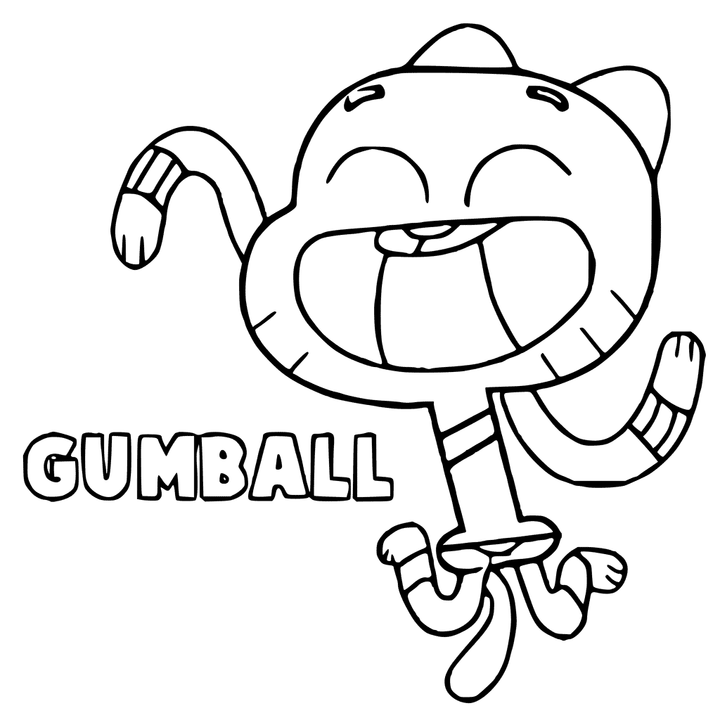Gumball fra Gumballs fantastiske verden fargelegging