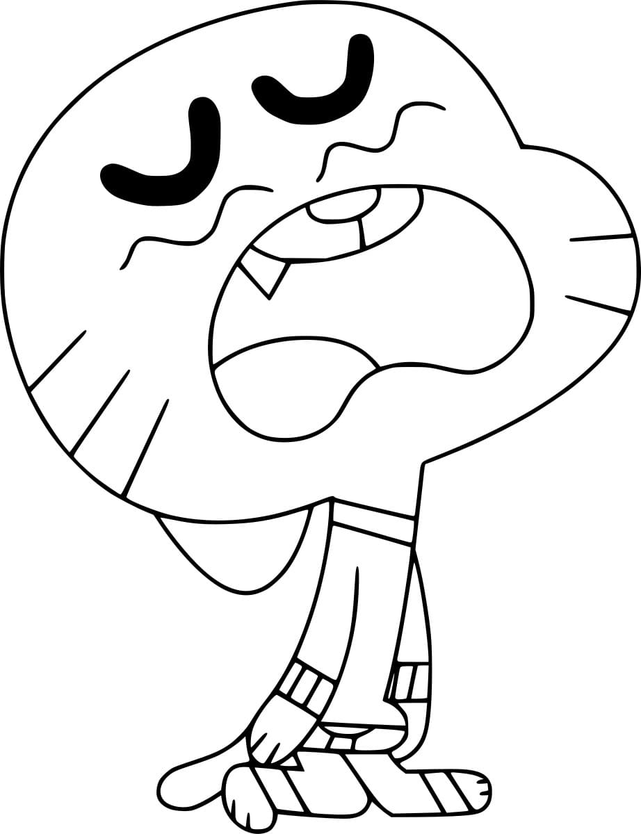 Gumball gråter fargelegging