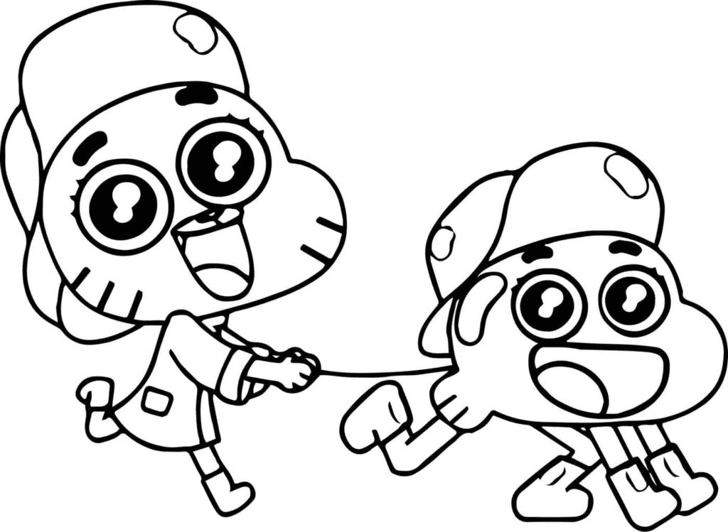 Gumball og Darwin Watterson fargelegging