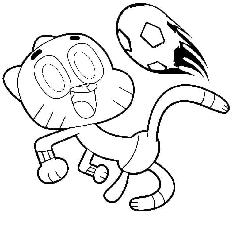Gumball spiller fotball fargelegging
