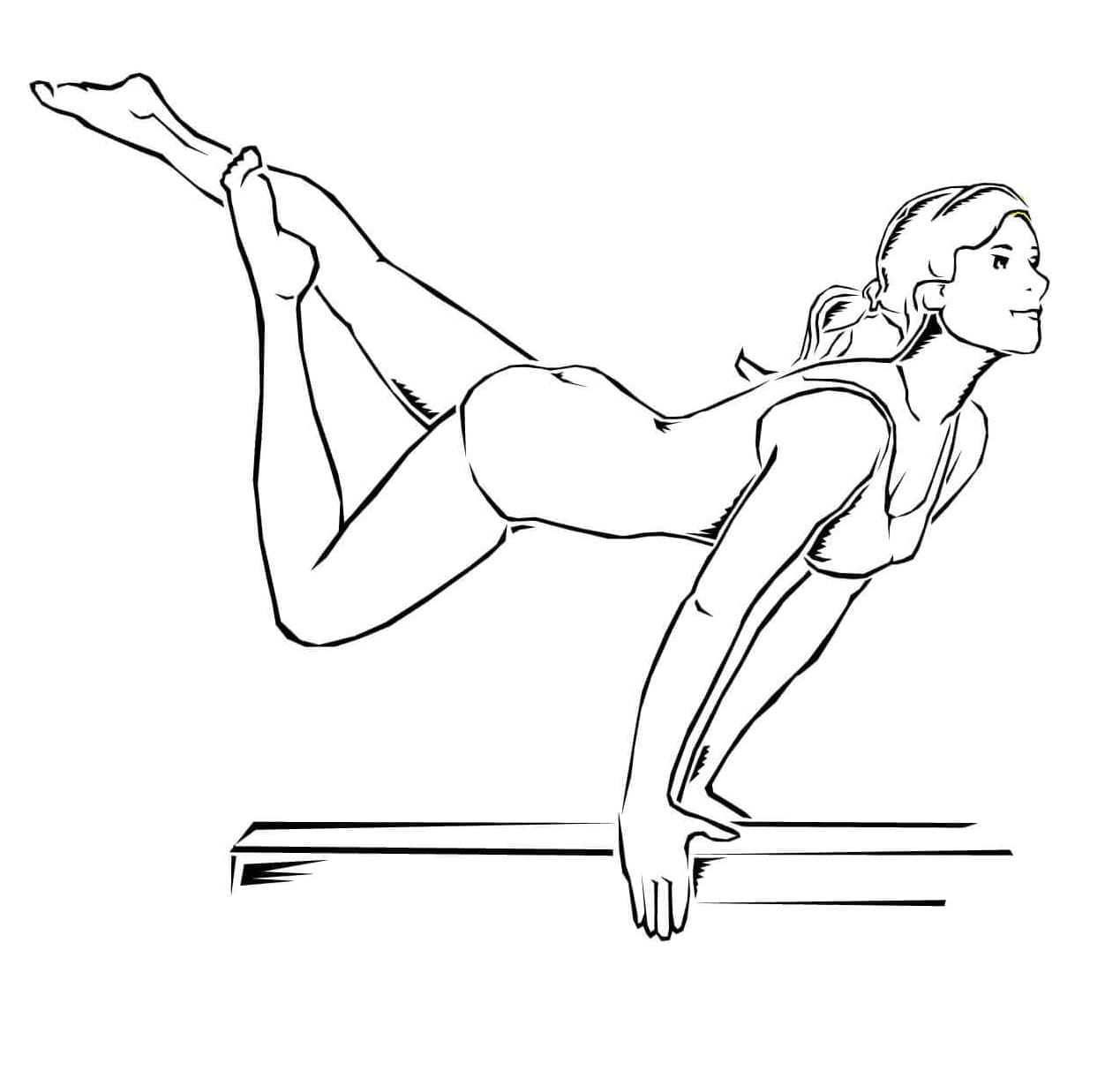 Gymnastikk balansebjelke fargelegging