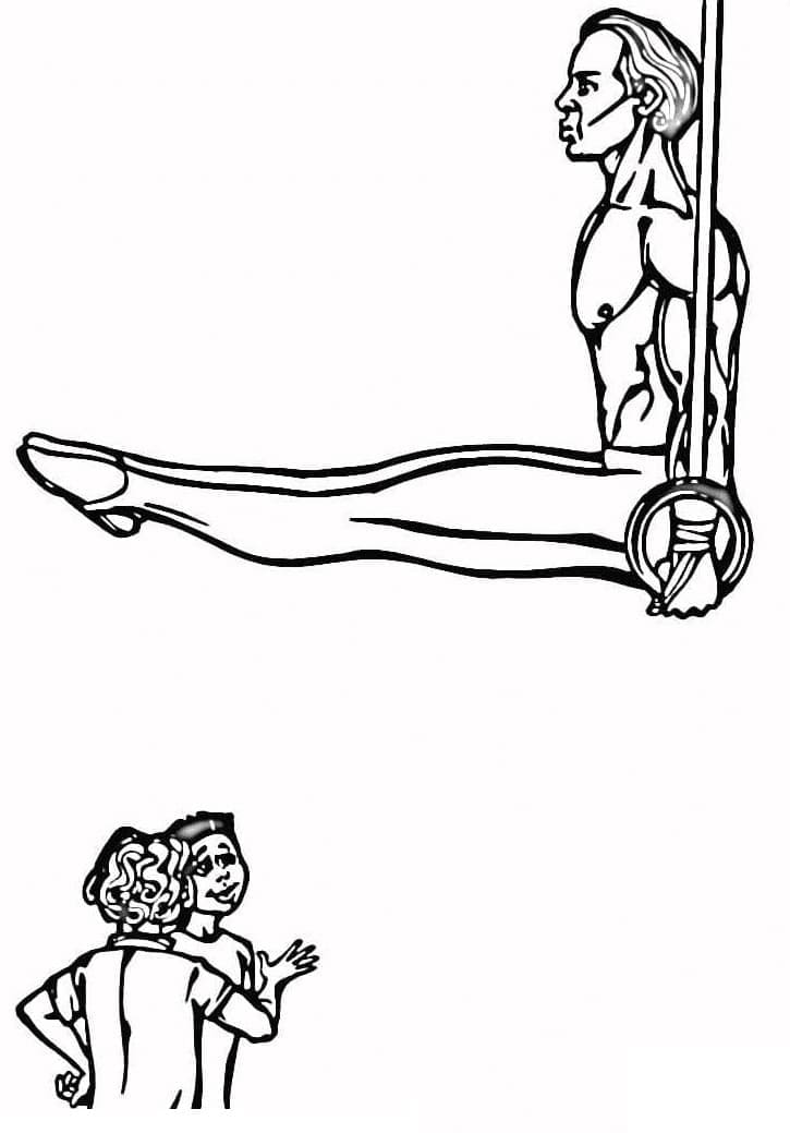 gymnastikk i ringene fargelegging