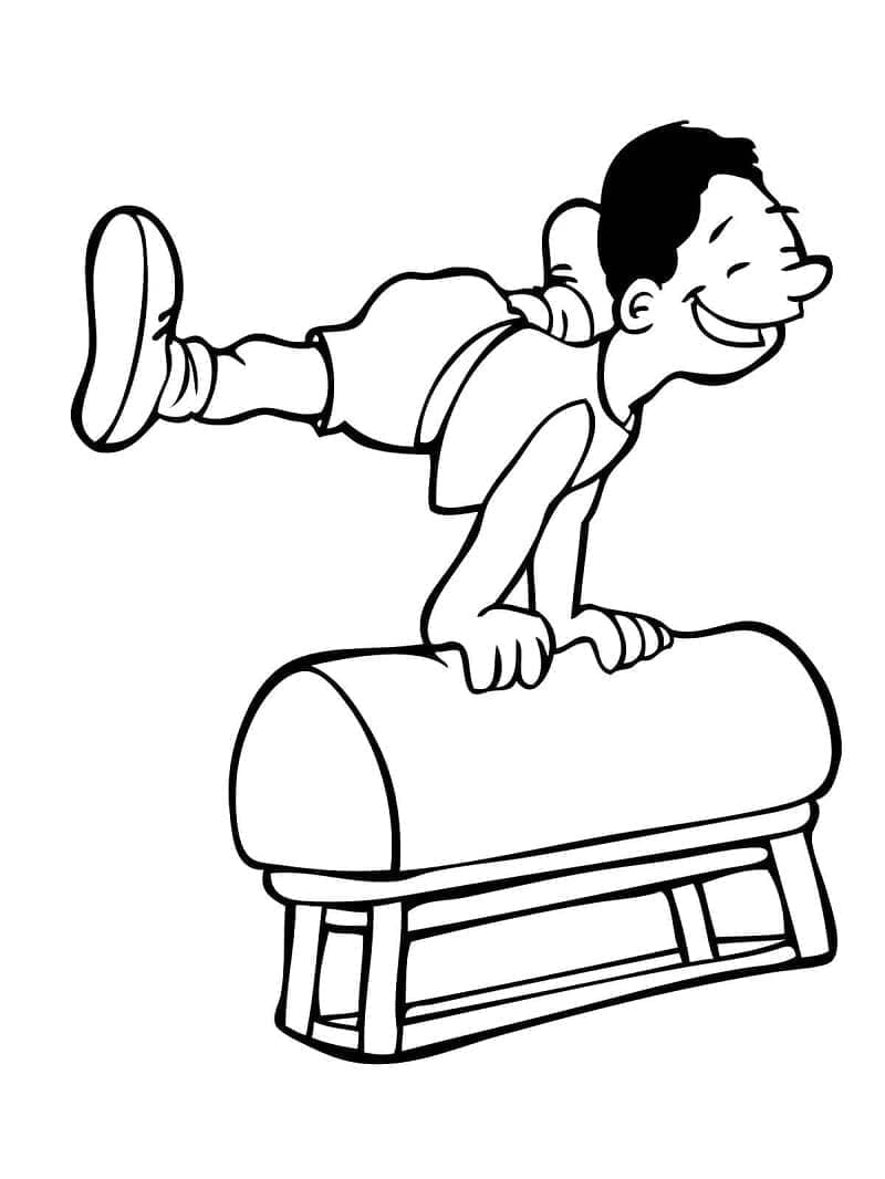 Gymnastikk med hopp fargelegging