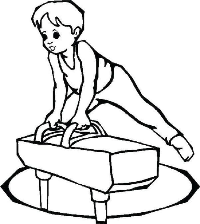 Gymnastikkgutt fargelegging