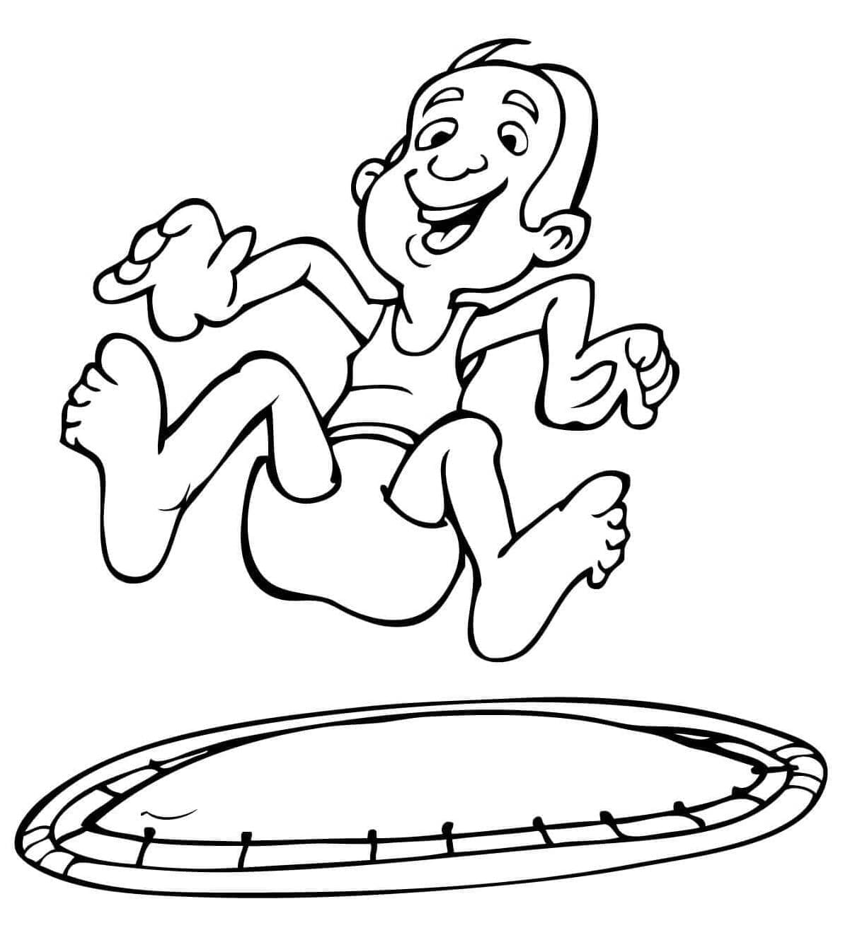 Gymnastikkhopping på trampoline fargelegging
