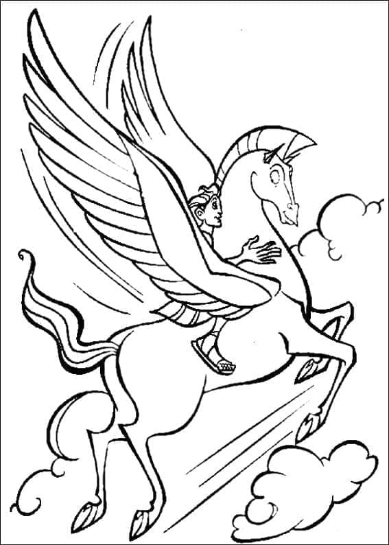 Herkules og Pegasus fargelegging
