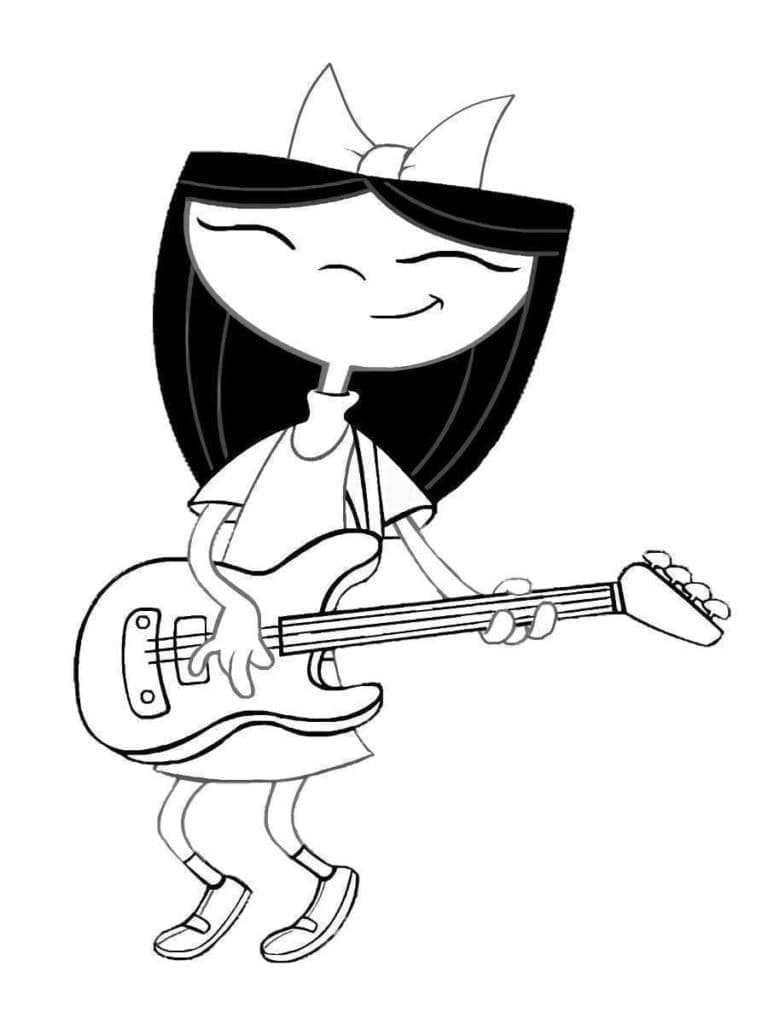 Isabella spiller gitar fargelegging