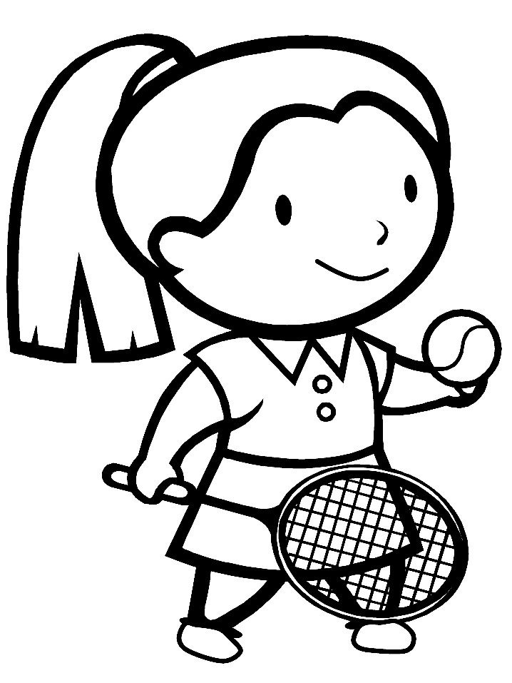 Jentesport fra tennis fargelegging