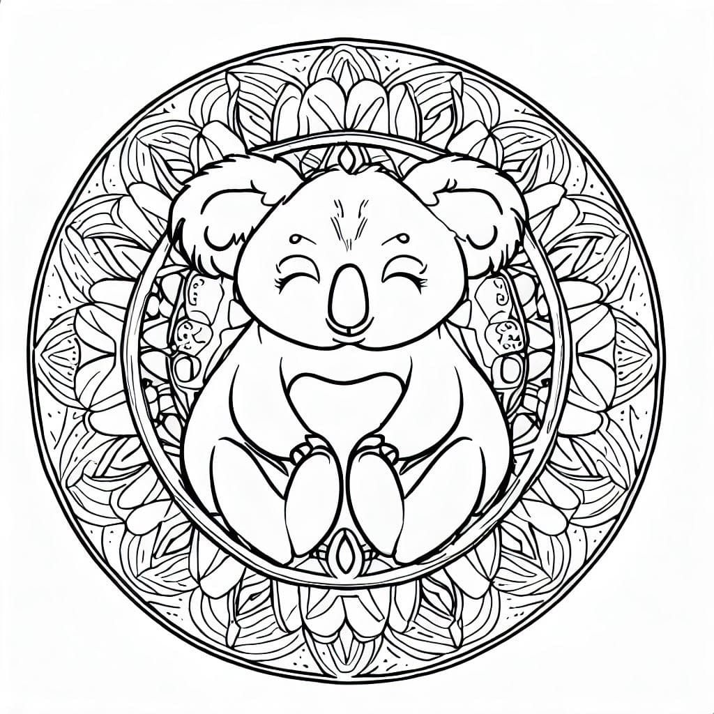 Koala mandalaen fargelegging