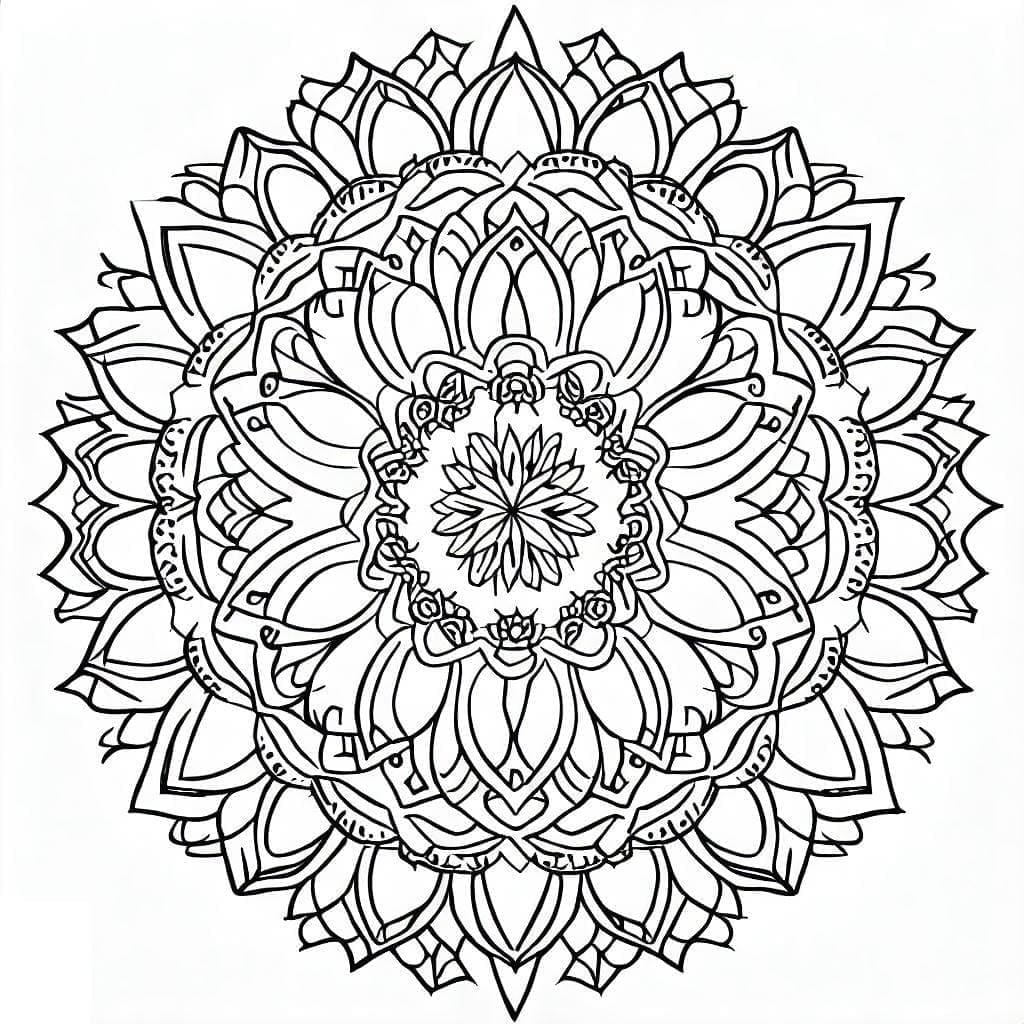 Kompleks mandala fargelegging