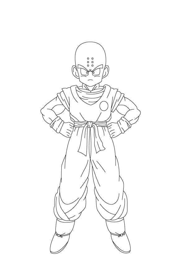 Krillin fra Anime Dragon Ball Z fargelegging