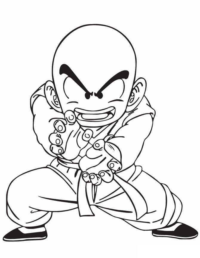 Krillin i Dragon Ball Z fargelegging