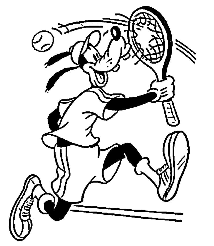 Langbein spiller tennis fargelegging