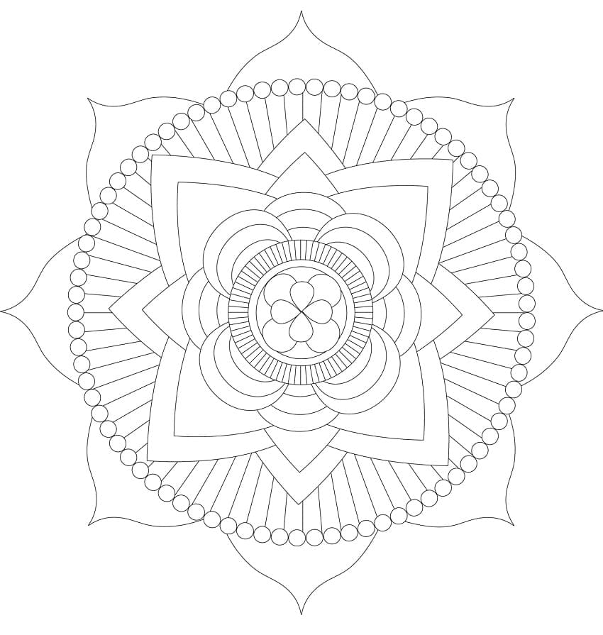 Lotus Mandala gratis fargelegging