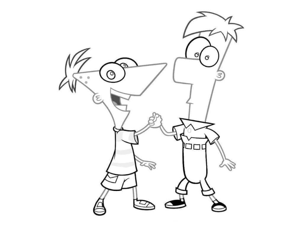 Lykkelige Phineas og Ferb fargelegging
