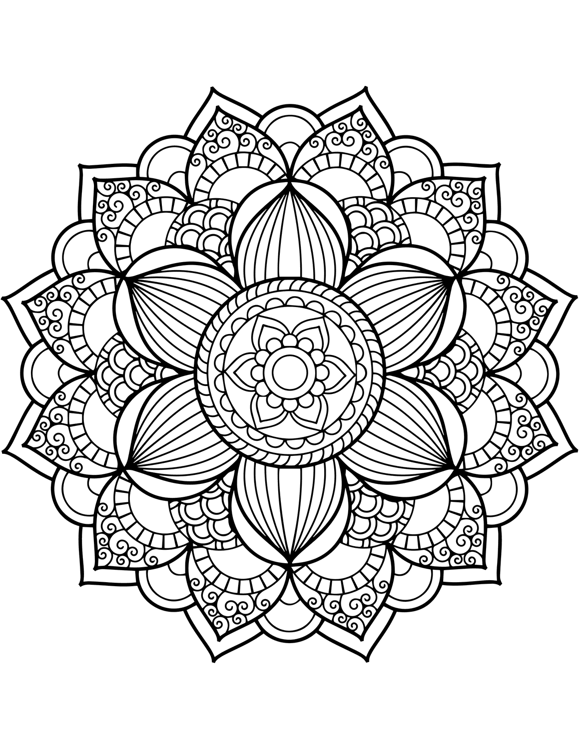 Mandala blomst fargelegging