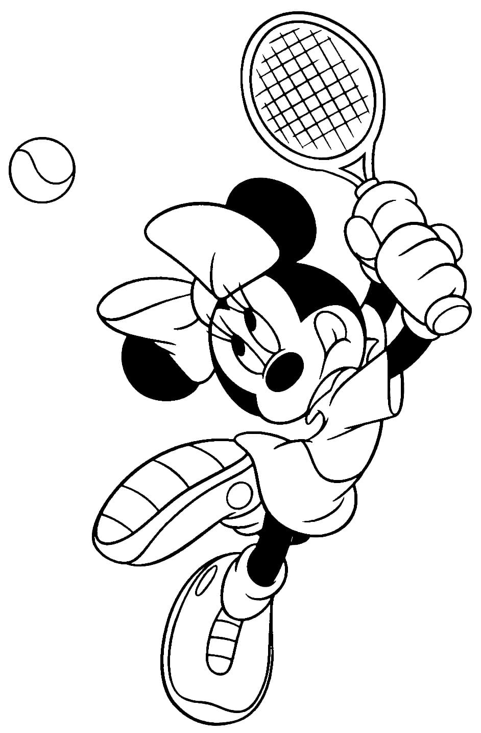 Minnie spiller tennis fargelegging