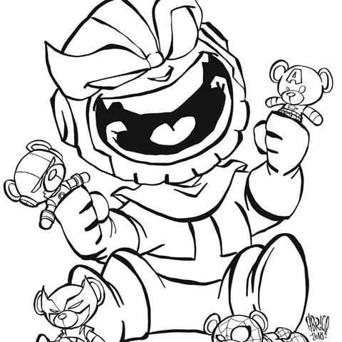 Morsom chibi Thanos fargelegging