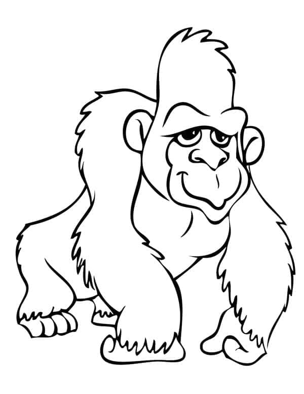 Morsom gorilla fargelegging