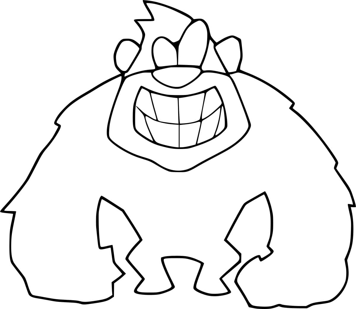 Morsom tegneseriegorilla fargelegging
