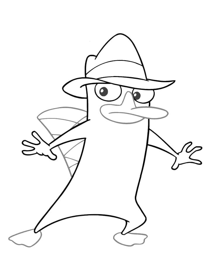 Nebbdyret Perry fra Phineas og Ferb fargelegging