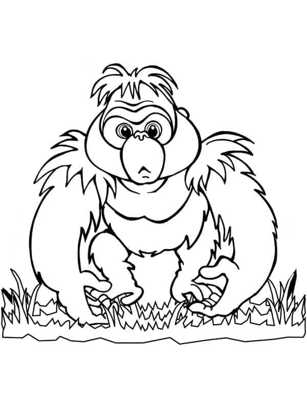 Nysgjerrig gorilla fargelegging