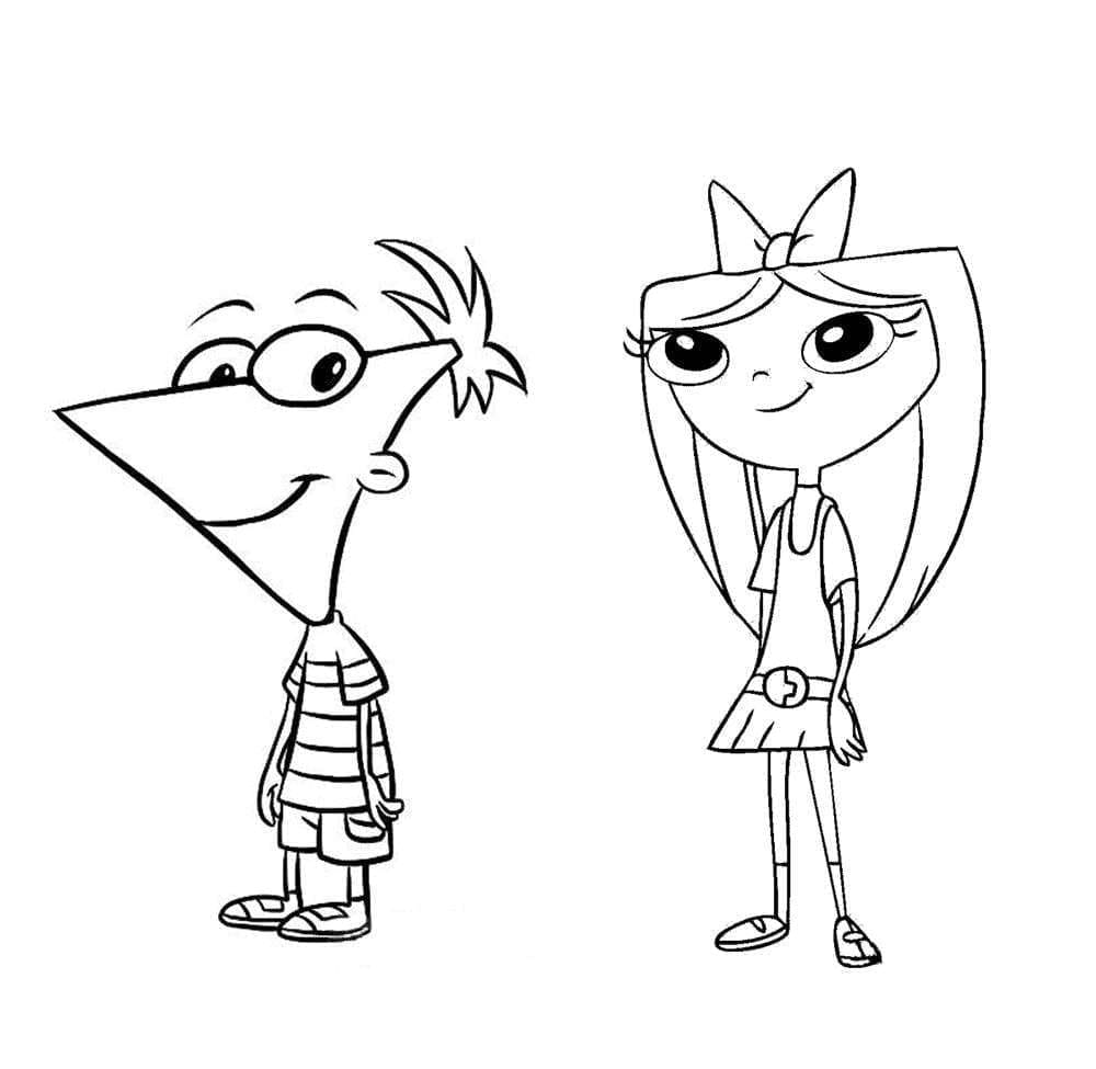 Phineas med Isabella fargelegging
