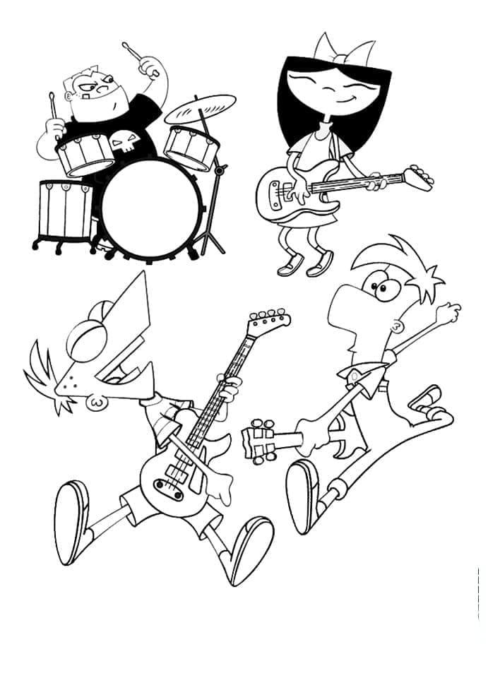 Phineas og Ferb-bandet fargelegging
