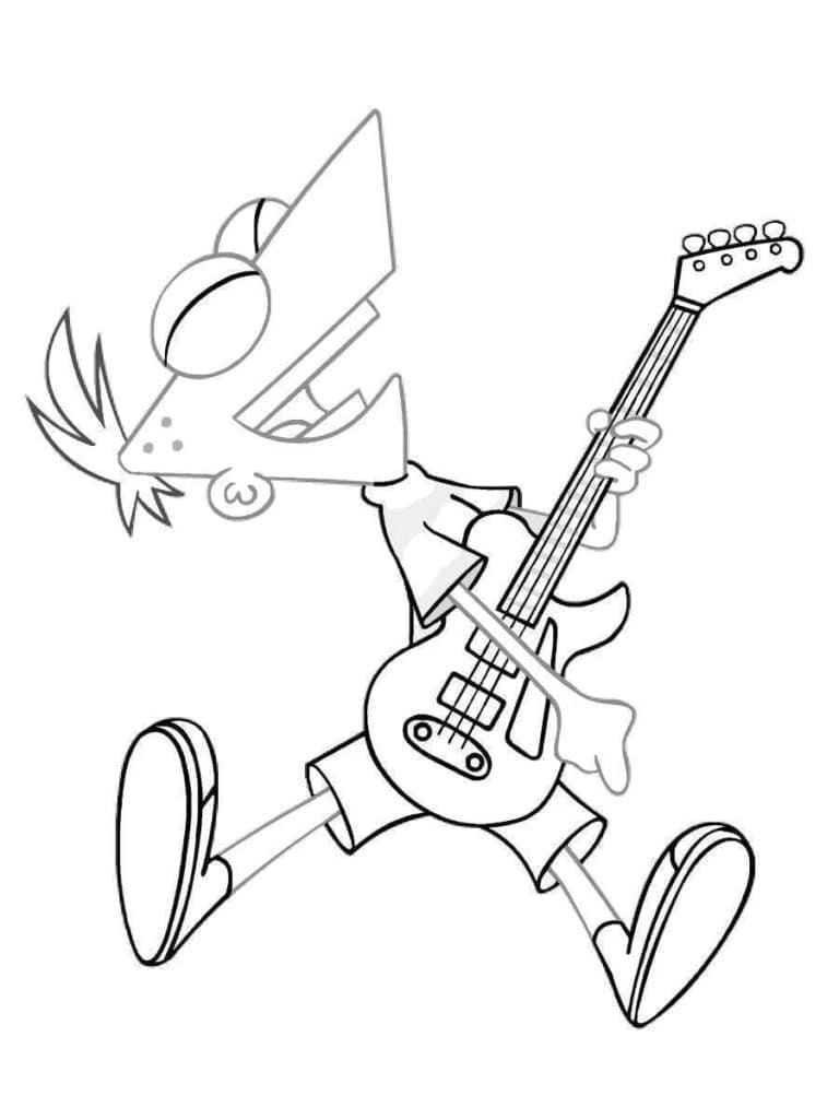 Phineas spiller gitar fargelegging
