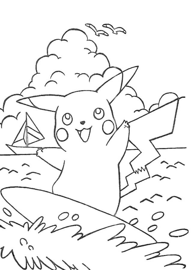 Pikachu Surfer fargelegging