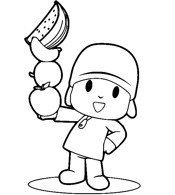 Pocoyo holder frukt fargelegging