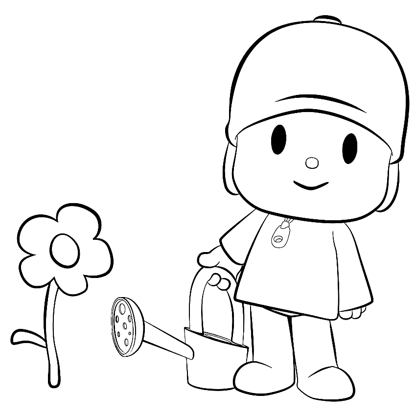 Pocoyo Vannblomst fargelegging