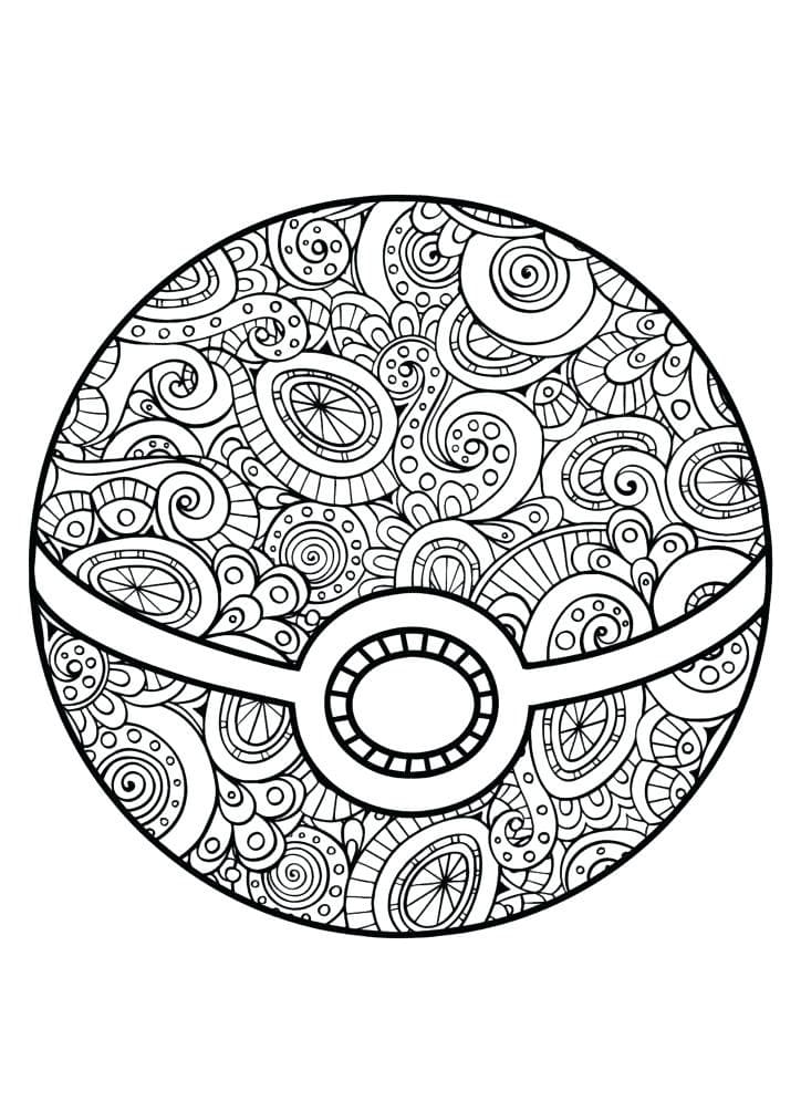Pokeball mandala bilde fargelegging