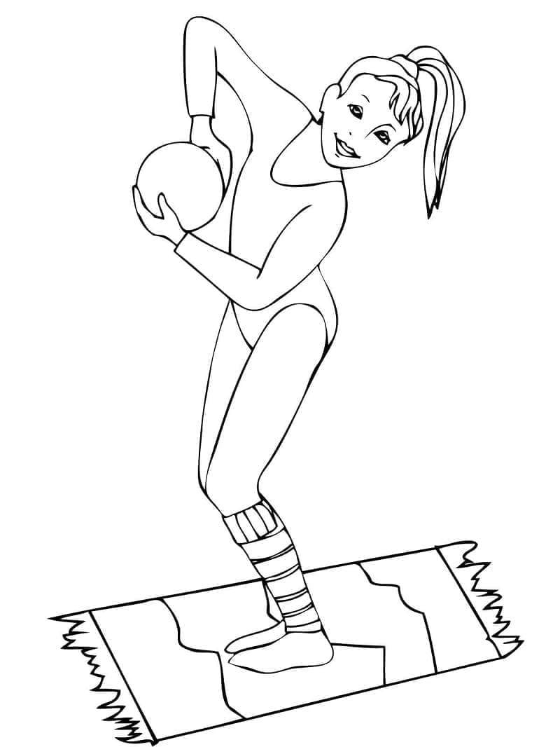Rytmisk gymnastikk-trykk fargelegging