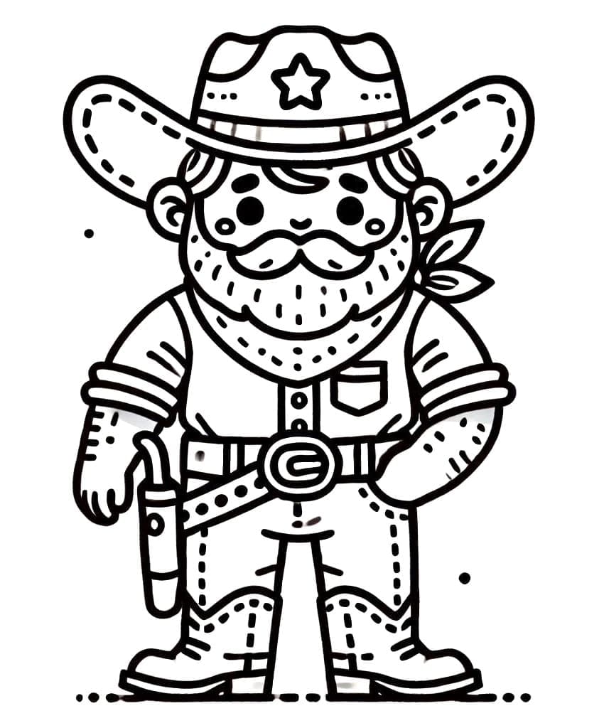 Skriv ut cowboy fargelegging