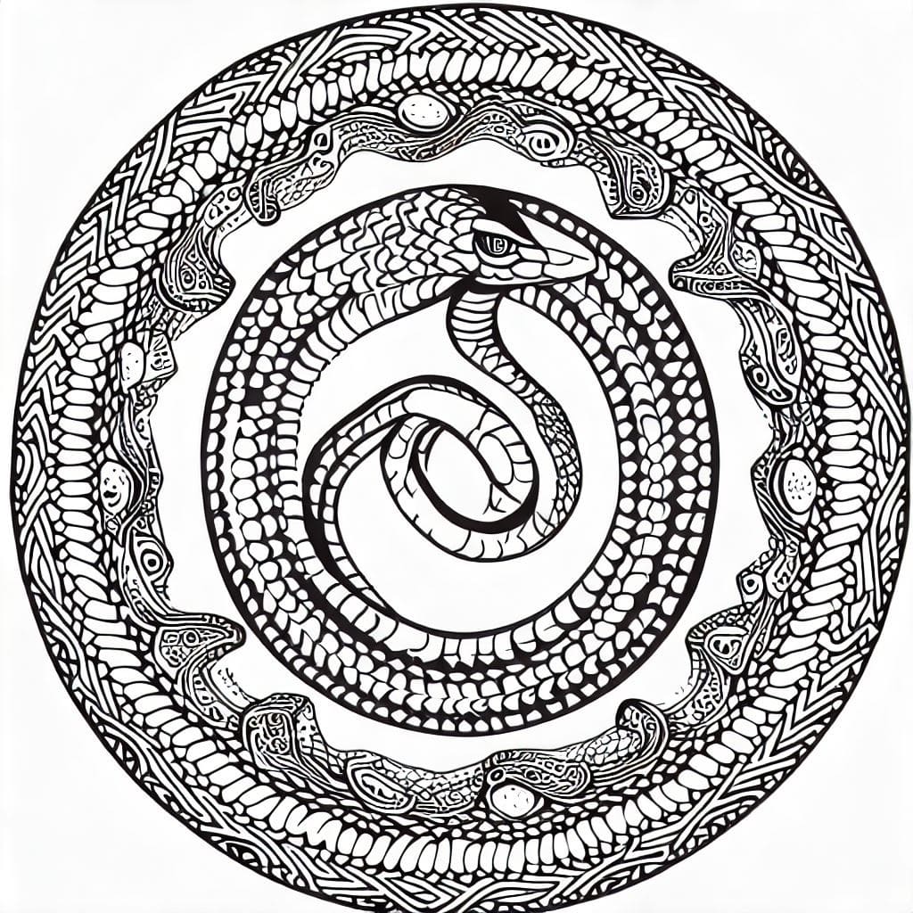 Slangemandala fargelegging